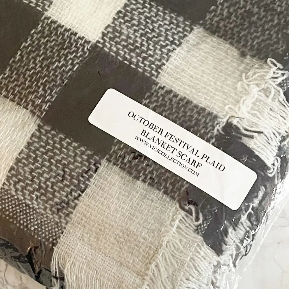 VICI October Festival Plaid Blanket Scarf
